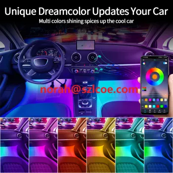 4 pcs RGB Colors LED Strip interior Car IP65 waterproof Lights Kit with remote