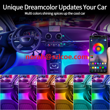 4 pcs RGB Colors LED Strip interior Car IP65 waterproof Lights Kit with remote