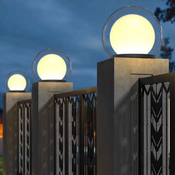IP65 wasserdichte solarbetriebene LED -Säulenlicht - Aluminiumkörpergartenlampe