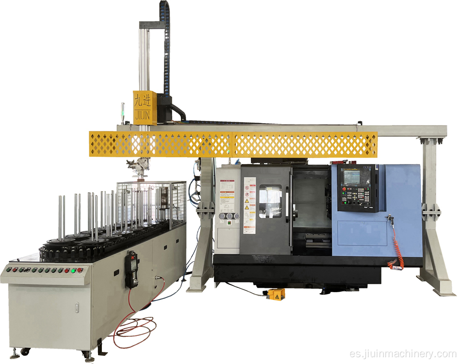 Cargador de pórtico con una máquina CNC