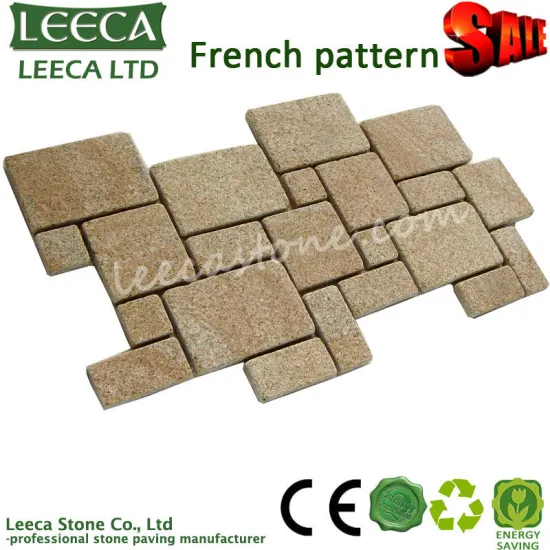 Yellow granite french pattern paving stone