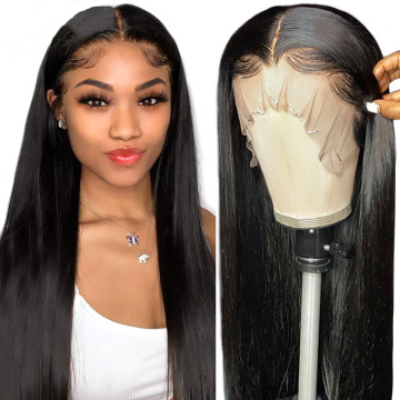CHEAP HD Transparent Lace Frontal Wigs 180% 30 32 Inch Straight Lace Front Wig T Part Brazilian Bone Straight Human Hair Wigs