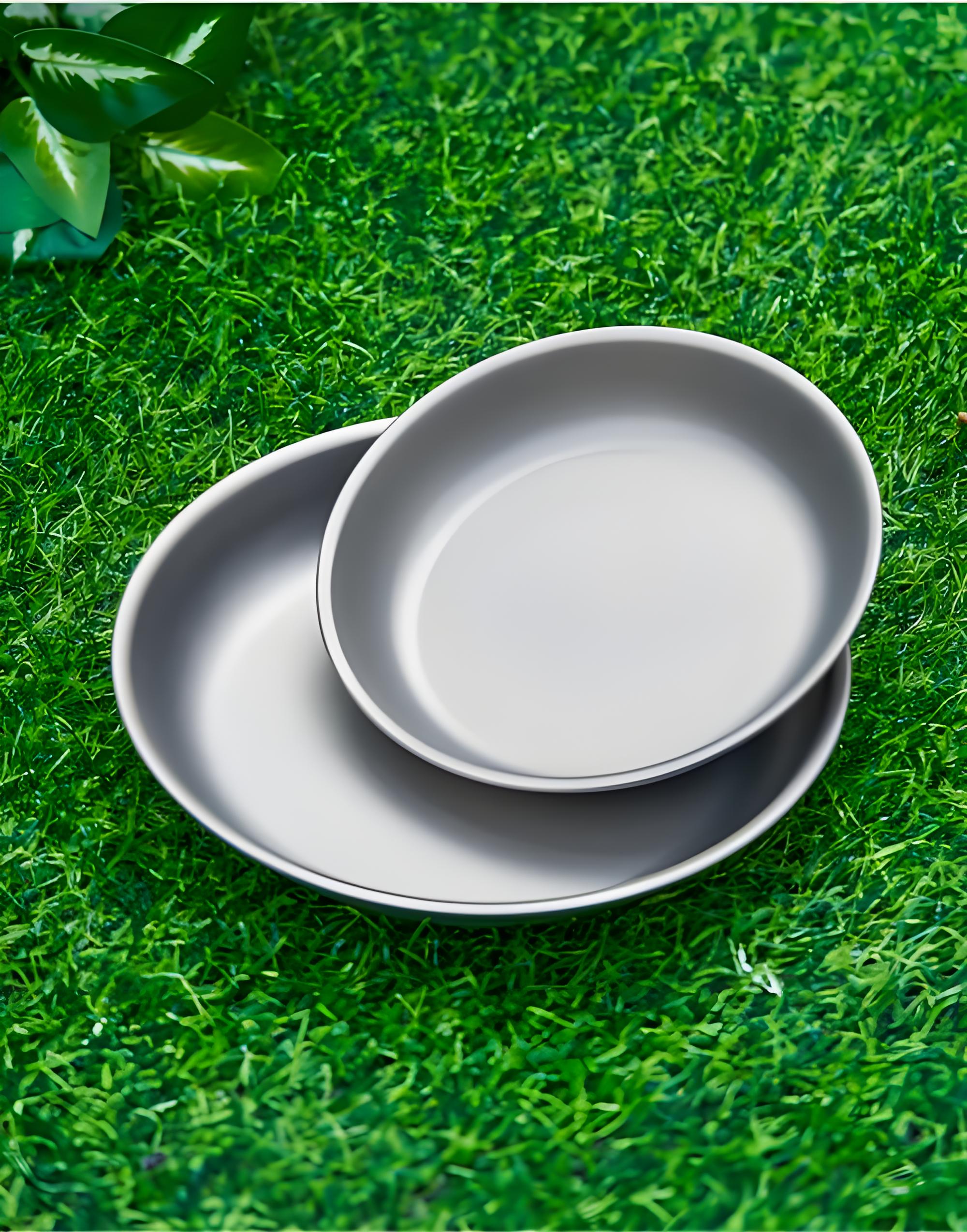 Ultralight Titanium Plate Portable Dinner Dish for Camping
