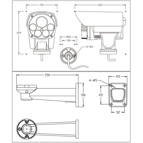 2.0MP HD Video Surveillance IR Bullet Camera