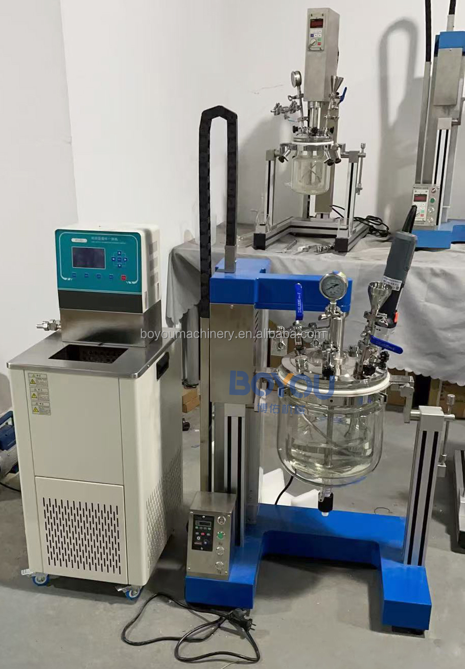 Lab Kettle 1l Lab Glass Kettle High Shear Vacuum Reactor Mixer For Cosmetics ...