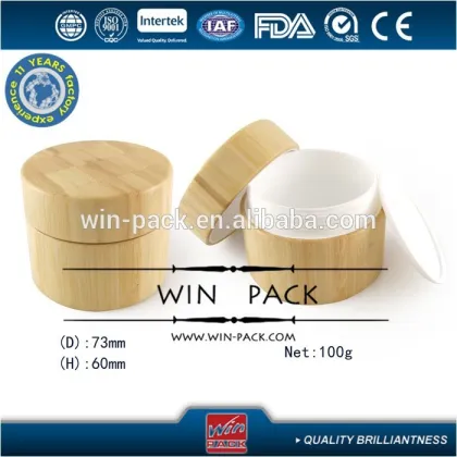 50g bamboo jar wooden cream jar
