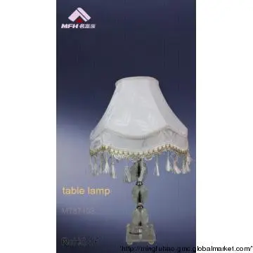 Silver plated finish ceramic table lamp