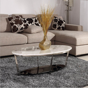 new design stainless steel and marble table