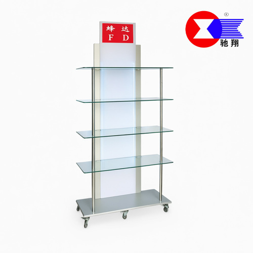Tekerlekli Temperli Cam Ürün Teşhir Standı