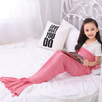 Amazon Ins Hot E-packet Shipping Free Mermaid Tail Blanket Knitted Crochet Kids Mermaid Tail Blanket