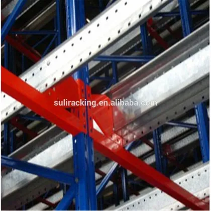 Radio shuttle racking for industrial warehouse storage