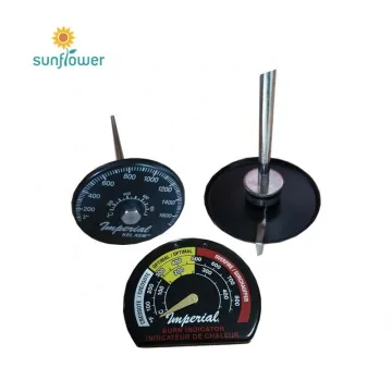 4 Blades Firewood Stove Eco Heat System with Integrated Fan and Fireplace Thermometer