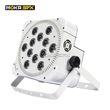 MK-P04: 12x18W RGB UV Wireless DMX WiFi Remote Control Battery Operated LED Par Lights for Disco, Wedding, Stage Uplighting