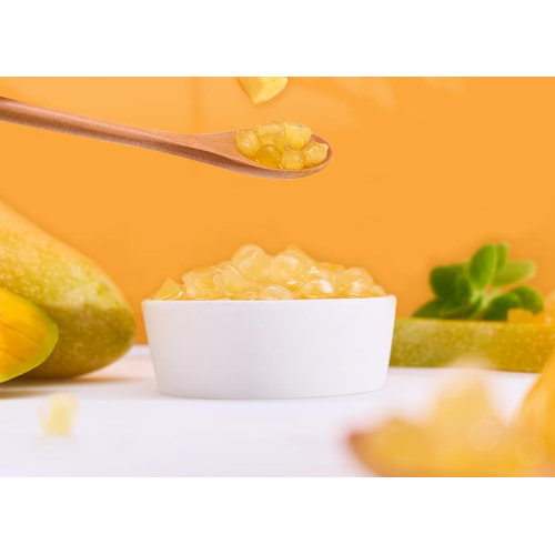 Rondas de pasta rellenas de mango