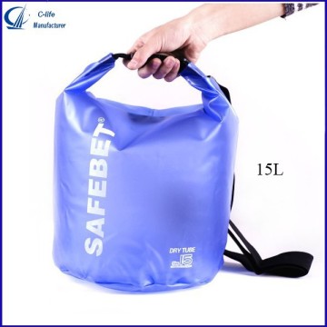 15L Waterproof Bag with Shoulder Strap Backpack Outdoor Sport Kayaking Drifting Boat