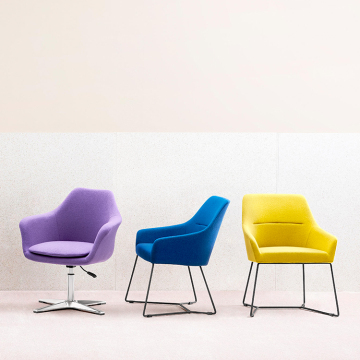 Metal Frame Fabric Dining Cafe Office Living Room Furniture Lounge Chairs