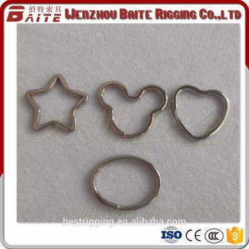 China factory Stainless Steel 316 304 Heart ,star,Mickey Mouse Shaped Split Ring Keyring Keychain