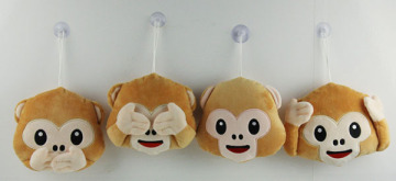 Wholesale Plush Mini Monkey Emoji Pillow