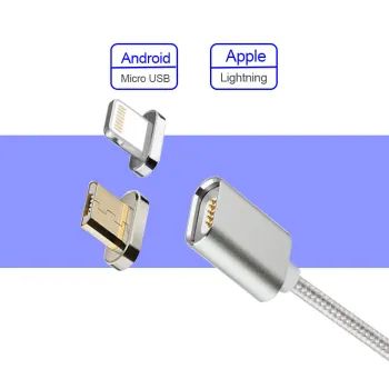 3 in 1 android magnet cable nylon magnetic cable micro usb for mobile phone