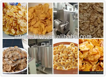 sugar coated corn flakes machine line/corn flakes making extruder 100-150kg/h