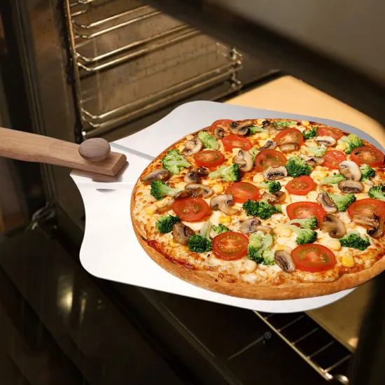 Kitchen Pizza Tool Metal removable pizza peel shovel Folding Wood Handle non stick spatula Aluminum pizza peel