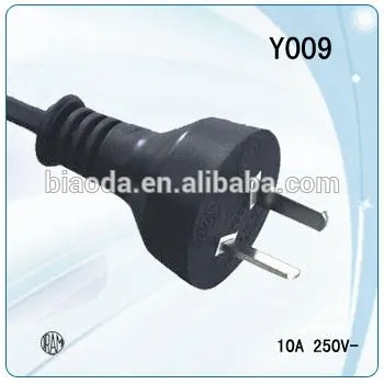 Argentina standard 2 pin plug, no-grounding power cord, male power plug