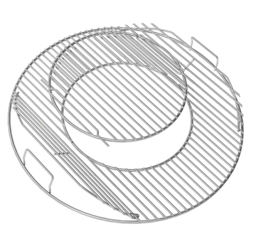 Double-Side Hinged Stainless Steel Grill Grate for Charcoal Kettle Grills