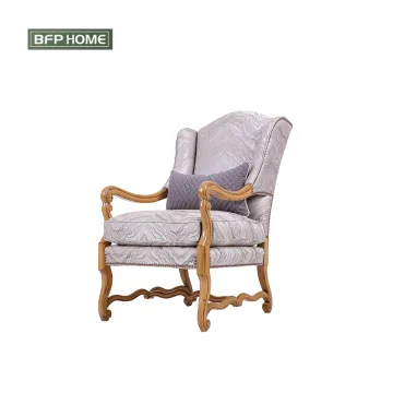 High End French Style Living Room Chair Sets with Velvet Fabric