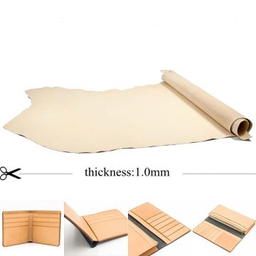 1.0mm leather good for making bags DIY material color plain easy for dye genuine leather wallet lining