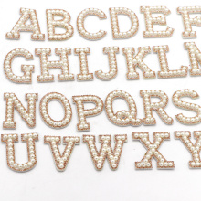 26 Letter Rhinestone Patch 3D Beaded Embroidery Patch