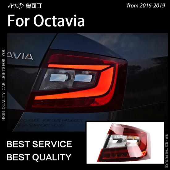 Car Styling Tail Lamp for Octavia Tail Light 2016-2019 New Octavia LED Tail Lights Rear Stop LED DRL Reverse auto Accessories