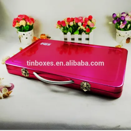 New product wholesale Custom rectangle suitcase metal tin