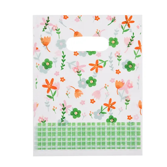 Factory Wholesale Customized Printing PE Die-Cut Flat Mouth Plastic Clothes Garment Shopping Bags