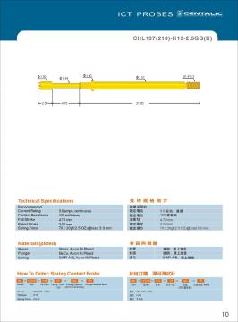 Cable Harness Probe Pogo Pin CHL137(210)-H15 for Tests of Automotive Industry