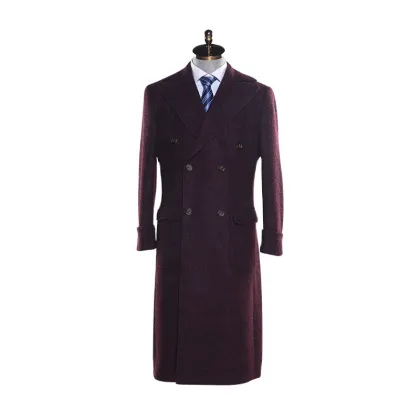 Unique Design coat men wool fashion double-breasted wool coat for men winter long jacket overcoat men winter coat