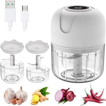 Portable Food Grade Electric Mini Garlic Grinder with USB Charging - Hot Sale