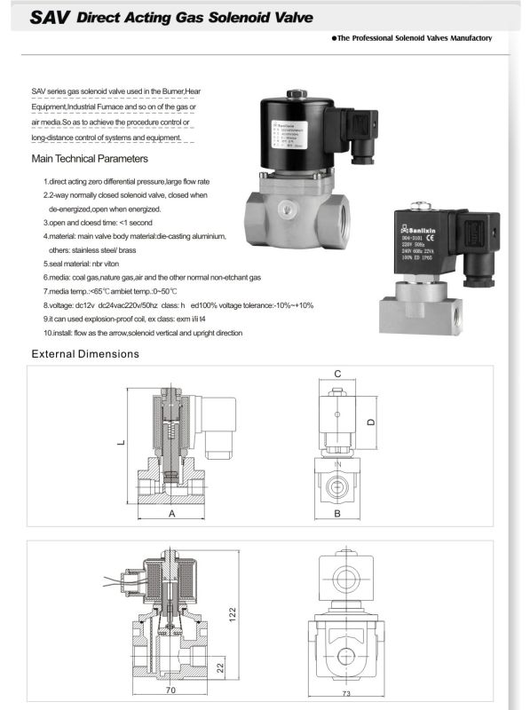 Gas Solenoid Valve -- Aluminum