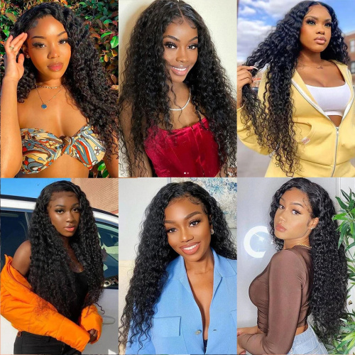 Deep Wave Human Hair Bundles With Closure