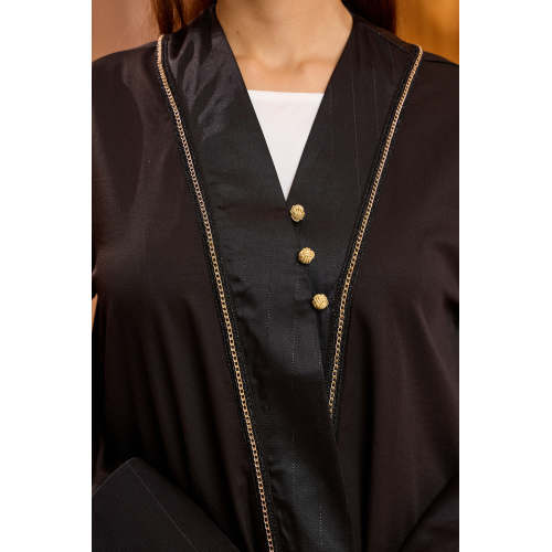 تریم نقره ای مشکی مدرن Abaya