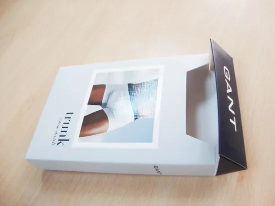 Men Underwear Coated Paper Box With Clear Window