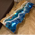 Home Furniture Direct Solid Walnut Wood Restaurant Kitchen Epoxy Resin Slab Dining River Table