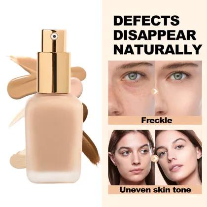 Vegan Waterproof Liquid Foundation: Private Label Organic Cosmetics Moisturizer Concealer for Dark Skin