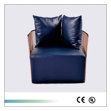 Goolee Hot Sell Comfortable Stainless Steel Genuine Leather Sofa
