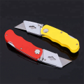 Couteau utilitaire pliant à lame trapézoïdale sûre industrielle