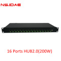 16 ports USB HUB2.0 200W Power