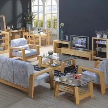 Guest Room Furniture, Composed of Tea Table, Desk, Wooden Sofa, TV Stand, Dining Table and Chair