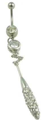 Blue Diamond Navel Ring Anchor Shaped Navel Jewelry