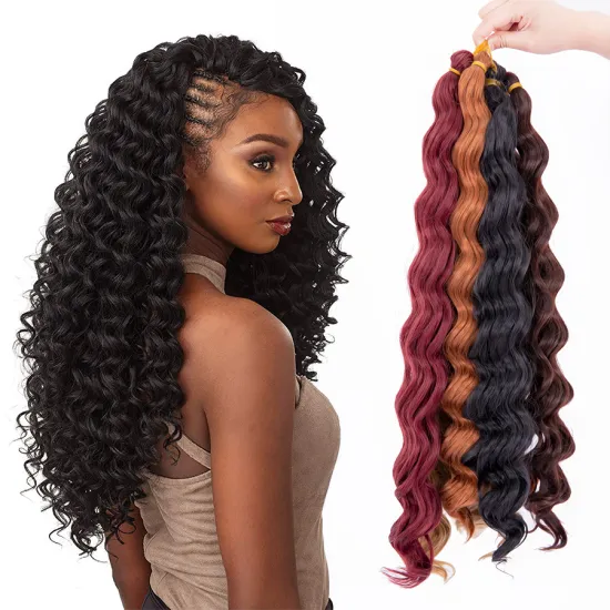 AliLeader New Freetress Curly Deep Wave Synthetic hair Bulk Extension Crochet Hair Braid Bundles