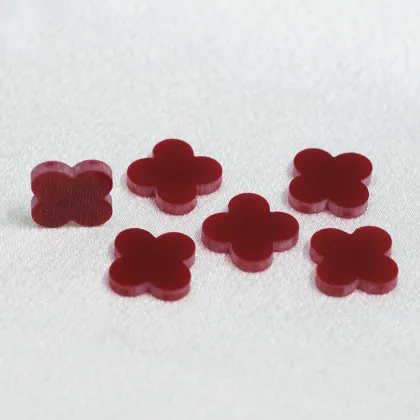 Synthetic Turquoise Four-Leaf Clover Burgundy Turquoise