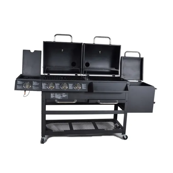Portable 2-in-1 Combo Grill Trolley: Luxury Outdoor Charcoal and Gas BBQ Experience